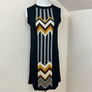 Missoni x Target Classic Black Chevron Print Sleeveless Sweater Dress S